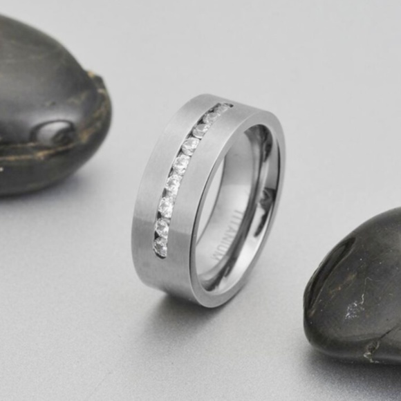 8MM Fashion 316L Stainless Steel Titanium Ring - Picture 2 of 5